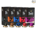 Peet's Coffee, Dark and Medium Roast Espresso Capsules Variety Pack with Decaf, Compatible with Nespresso Original Machine - Intensity 8-11, 50 Count (5 Boxes of 10 Espresso Capsules)
