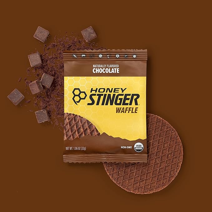 Honey Stinger Organic Chocolate Waffle, Energy Stroopwafel for Exercise, Endurance and Performance, Sports Nutrition for Home & Gym, Pre and Post Workout, Box of 16 Waffles, 16.96 Ounce