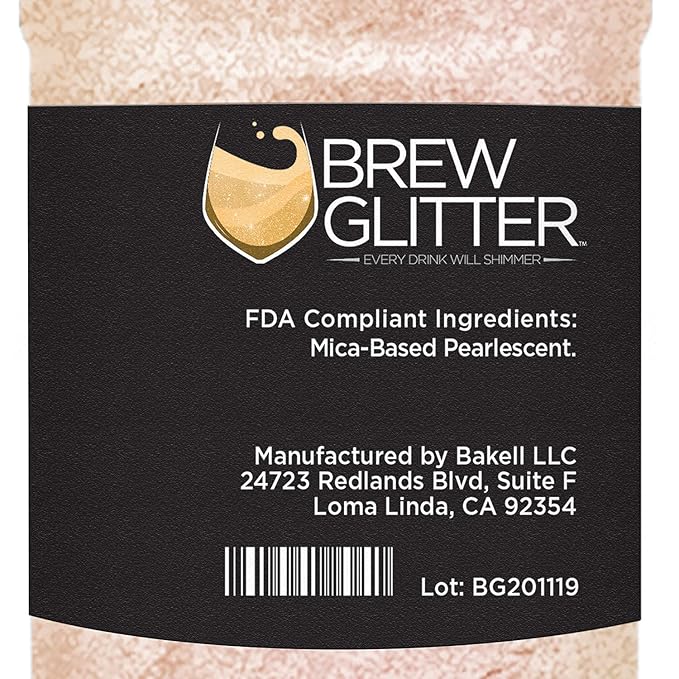 BREW GLITTER Edible Glitter For Drinks, Cocktails, Beer, Garnish Glitter & Beverages | KOSHER & HALAL Certified | 100% Edible & Food Grade | Vegan, Gluten, Nut Free (45g Shaker, Pink Iridescent)