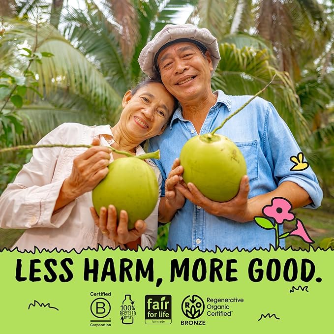 Harmless Harvest Organic Coconut Water 10 Fl Oz, 24 Pack – Natural Electrolyte Hydration Drink, No Sugar Added, Original Coconut Water, Non-GMO & Fair for Life Certified