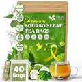 40 Premium Soursop Graviola Leaf Tea Bags, 100% Natural and Pure from Soursop Leaves, Handmade, Made With Natural Materials-Corn Fiber Tea Bag, Sugar/Caffeine/Gluten Free, Hoja Guanabana Tea