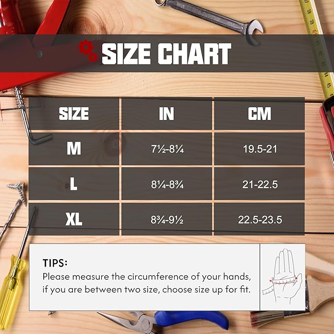 HANDLANDY Work Gloves for Men & Women, Utility Mechanic Working Gloves Touch Screen, Flexible Yard Work Gloves