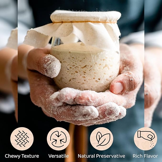 Living Dough - Italian Sourdough Starter Culture - Active & Live Organic Sourdough Starter for Baking - For Artisanal Bread, Pizza Dough, Waffles & More