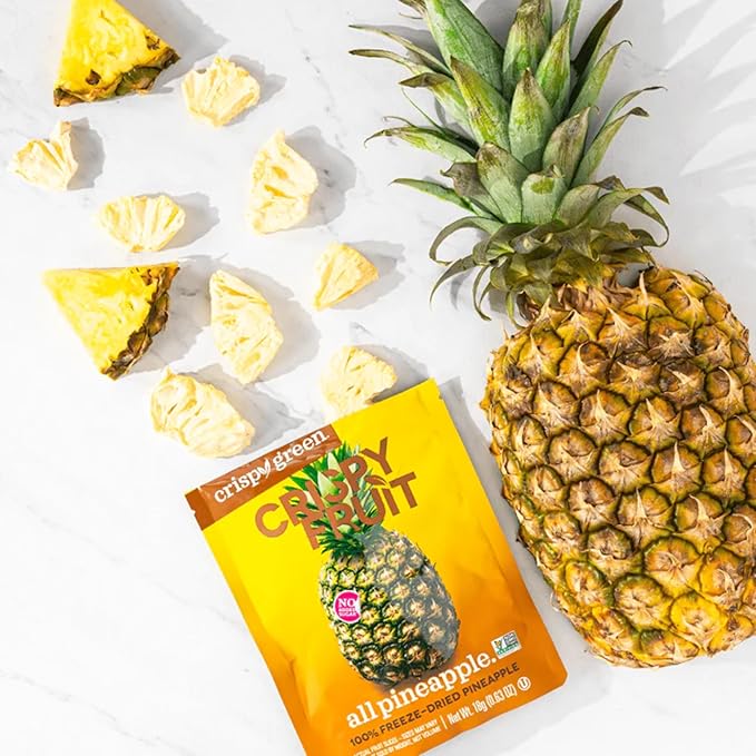 Crispy Green Natural Freeze-Dried Fruit, Pineapple Single-Serve, No Sugar Added, 0.63 Ounce (Pack of 12)