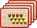 Macaron Silicone Baking Mats - Non-Stick Macaron Mat for Easy Baking | Heat Resistant & Dishwasher Safe Macaron Baking Mat | Reusable & Eco-Friendly, 1/2 Sheet Size - Pack of 4 - For Macarons And More