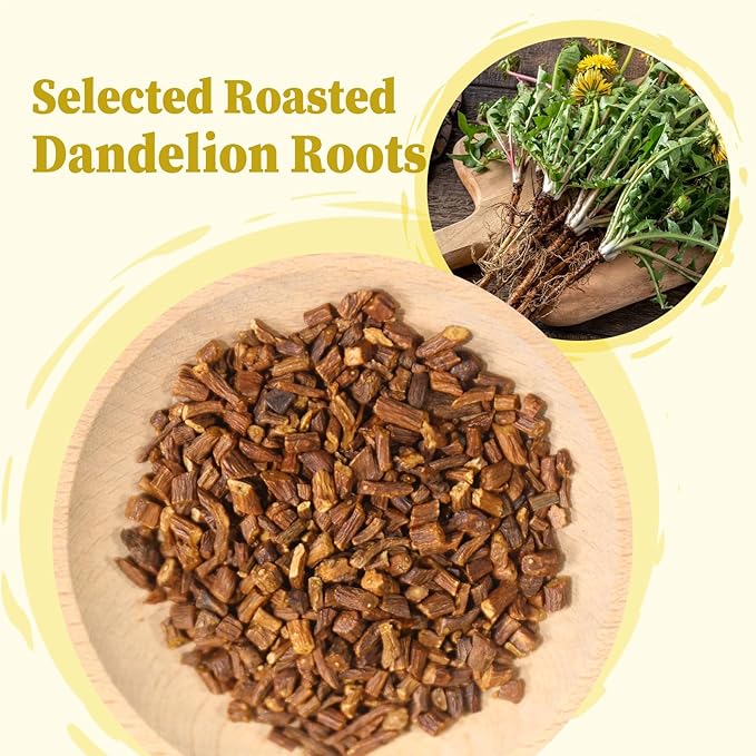 FullChea - Dandelion Root Tea Bags, 40 Teabags, 2.5g/bag - Premium Roasted Dandelion Root - Non-GMO - Caffeine-free - Detox Herbal Tea - Helps Improve Digestion & Immune System