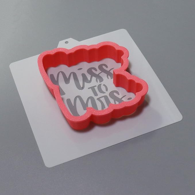 Wedding Cookie Cutter and Stencil Set Bundle Miss to Mrs Bachelorette Wedding Bridal Plaque Cookie Cutter or Stencil (Miss to Mrs)