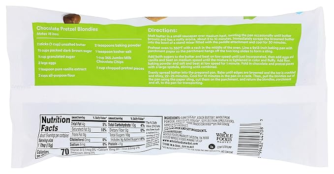 365 by Whole Foods Market, Chocolate Chips Baking Jumbo Milk Chocolate, 10 Ounce (Pack of 4)