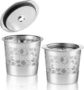 2 Stainless Steel Reusable K Cups for Keurig Coffee Makers - Compatible with K-Express, K-Elite, K-Classic, K-Mini, K-Mini Plus, K-Select, K-Cafe & K-Iced Brewers