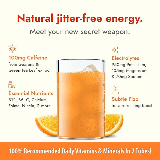 Zipfizz Daily Energy Drink Powder, Orange Soda, 12 Pack | 3-in-1 Sustained Energy, Rapid Hydration, and Essential Vitamins | Sugar-Free | Electrolyte Powder | Contains Vitamin B-12 & Antioxidants
