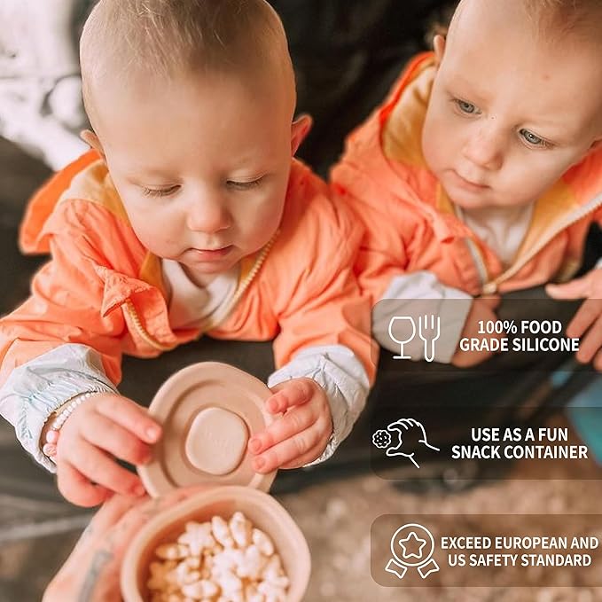 Moonkie Silicone Baby Food Containers | 4 oz Baby Food Storage Jars with Airtight Lids | Reusable Baby Food Jars, Freezer,Microwave and Dishwasher Safe, Perfect for Infant & Toddler