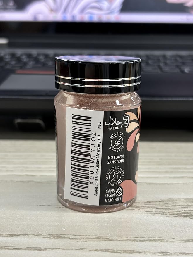 Sweet Spell Edible Glitter (15g) - Shimmer Sparkles for Drinks, Cakes, Cocktails - 100% Edible & Food Grade Glitter, Vegan, Gluten-Free (Rose Gold)
