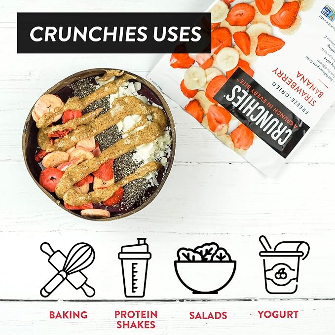 Crunchies Freeze-Dried Fruits, 100% All Natural Crispy Fruit, Non GMO and Kosher, Resealable Freeze Dried Fruit Snack Packs, Pack of 6 (Pineapple)