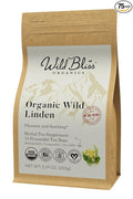 Wild Bliss Organic Linden Flower Tea - Caffeine Free Calming Herbal Tea - 75 Plant Based Tea Bags
