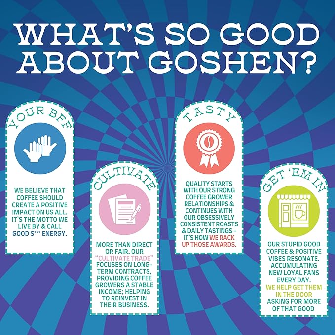 Goshen Coffee Roasters Whole Bean Old School Tattoo House Blend | Medium Roast, Brewed or Espresso | Award-Winning, Natural and Washed | Caramel, Nutty, Orange Flavors | 12 Oz Bag