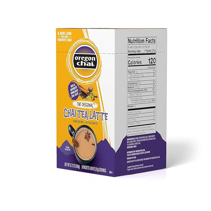 Oregon Chai Original Dry Chai Latte Mix, 8 Count (Pack of 1)