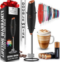 Zulay Kitchen Whisk Milk Frother with 4 Duracell Batteries - Powerful Handheld Foam Maker for Coffee, Lattes, Matcha, Hot Chocolate & Cappuccinos - Whip Creamy Froth in Seconds