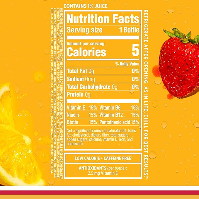 Sparkling Ice, Strawberry Lemonade Sparkling Water, Zero Sugar Flavored Water, with Vitamins and Antioxidants, Low Calorie Beverage, 17 fl oz Bottles (Pack of 12)