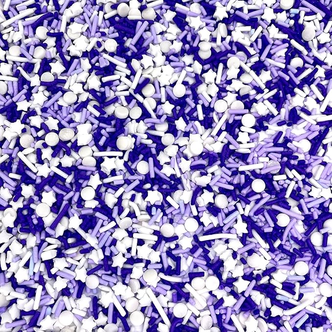 Manvscakes Sprinkles- Edible Cake and Cupcake Sprinkles with Assorted Shapes and Sizes, Purple Sprinkle Mix for Cookies, Ice Cream, Cake and Cupcake Decorating