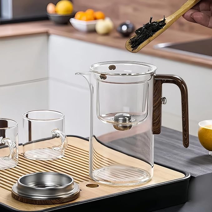 Enchanti Tea Pot, Creative Witchcraft Magic Glass Teapot, Detachable Loose Tea Glass Tea Infuser, Ideal for Tea Steeper-34oz (approx. 1000 ml)