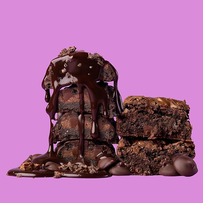 FITCRUNCH Full Size Protein Bars, 6-Layer Baked Bar, 7g of Sugar, Gluten Free & Soft Cake Core (12 Full Size Bars, Chocolate Brownie)