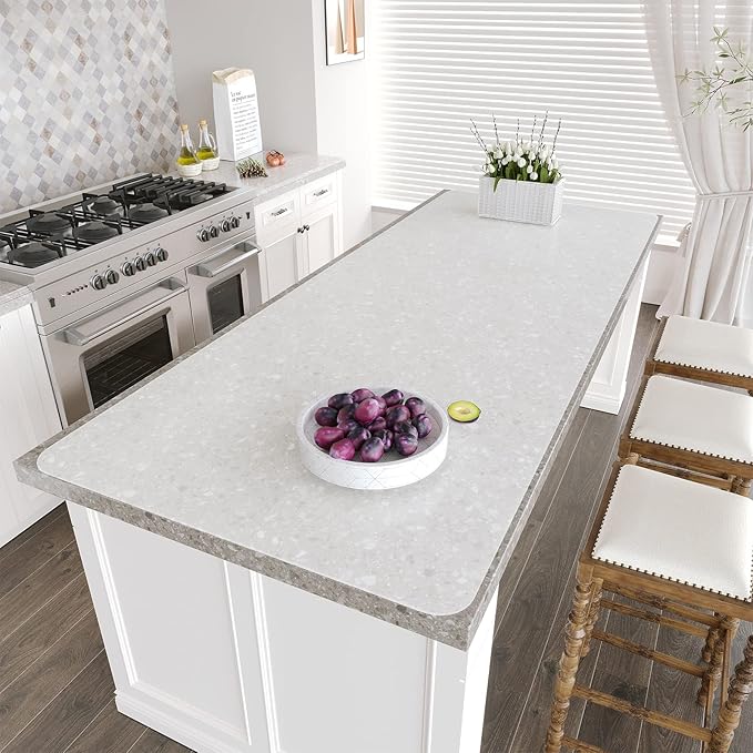 Warome Silicone Mat,78.7”x 23.6” Heat Resistant Mats for Countertop,Extra Large Countertop Protector Mat, Cuttable Kitchen Counter Mat, Silicone Mats for Kitchen Counter/Crafts- White Translucent