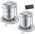 House Again Tea Infuser (2 Pack, Large + Small), Extra Fine Mesh Tea Strainers for Loose Tea, 18/8 Stainless Steel Tea Strainer with Extended Chain Hook, Tea Steeper