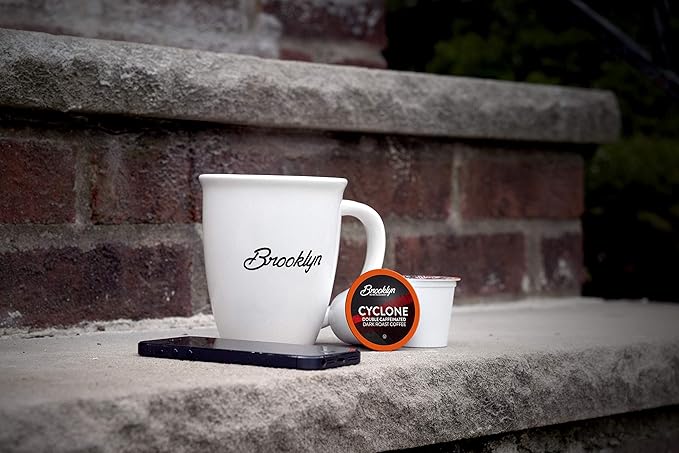 Brooklyn Beans Cyclone Gourmet Coffee Pods - Compatible with Keurig K Cup Brewers Including 2.0 Machines, 40 Count, Strong and Intense Double Caffeine