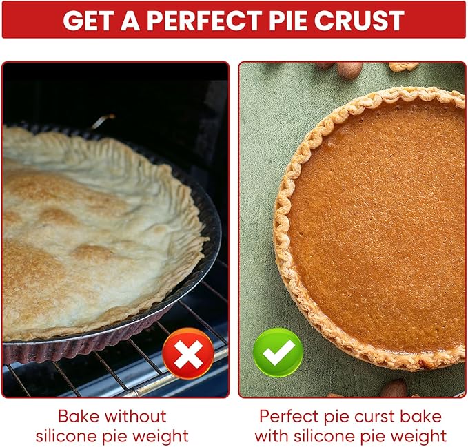 Pie Weights for Blind Baking 9" Tart Pan,Silicone Pie Weight for Baking Crust,Reusable Pies Crust Weights – for Pies/Tart/Quich– Food-Safe,Dishwasher Safe – Designed Exclusively for 9 in. Tart Pan