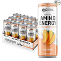 Optimum Nutrition Amino Energy Sparkling Hydration Drink, Electrolytes, Caffeine, Amino Acids, BCAAs, Sugar Free, Peach Bellini, 12 Fl Oz, 12 Pack (Packaging May Vary)