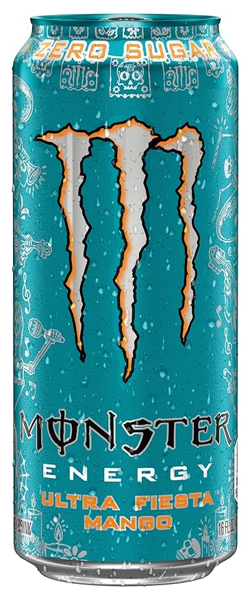 Monster Energy Ultra Fiesta Mango, Sugar Free Energy Drink, 16 Ounce (Pack of 15)