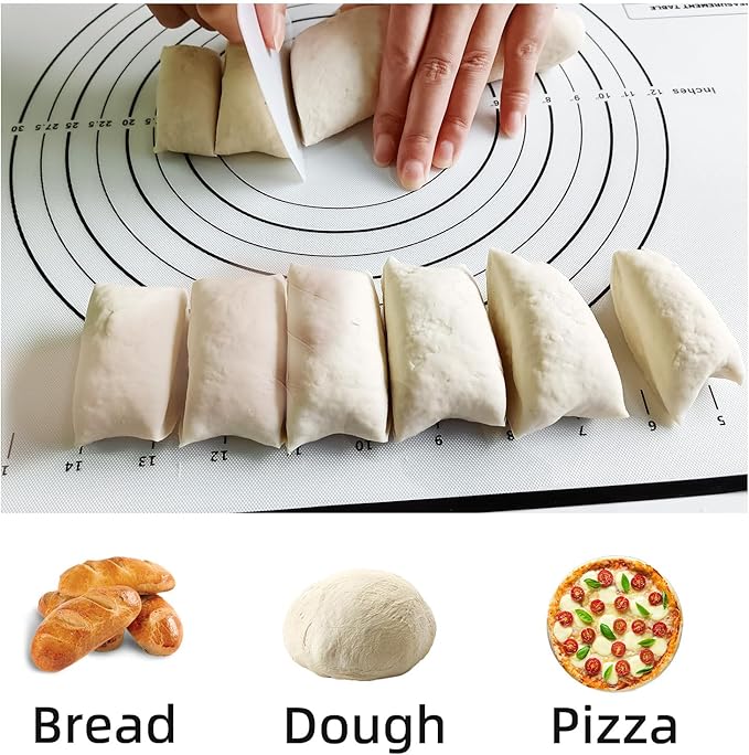 32x24" Extra Large Dough Mat Silicone Baking Mats for Rolling Pastry,Kneading Sourdough Bread Baking Supplies Black