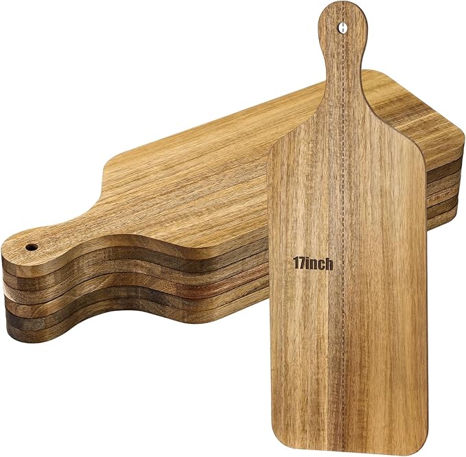 Lounsweer 6 Pcs Thicken Cutting Board Bulk Wood Board for Chopping Serving Charcuterie Material for Laser Engraving Mother' Day Wedding Housewarming Gift