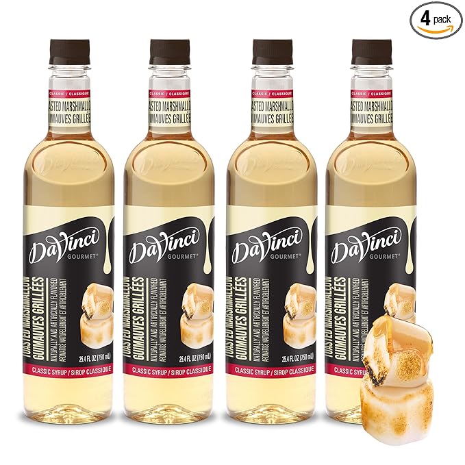 DaVinci Gourmet Classic Toasted Marshmallow Syrup, 25.4 Fluid Ounces (Pack of 4)