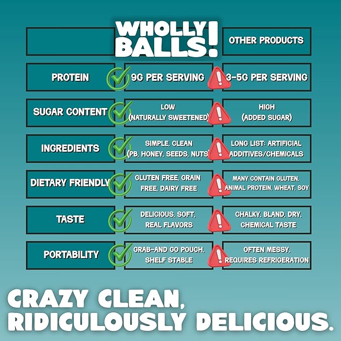 Wholly Balls Protein Bites – Healthy Plant-Based Snack | High Protein, Low Sugar, Gluten-Free Energy Balls (Pack of 3, El Churrito)