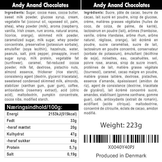 Andy Anand Chocolatier Belgian Chocolate Truffles Gift Box Handcrafted Gluten Free Gourmet Chocolate European Imported Chocolate Truffles Perfect as Chocolate Gifts For Women (25 Pcs,7.8 Oz)