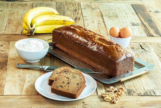 Nadel - Naturally Delicious Banana Nut bread, 4 Pack, Fresh Bananas, Crunchy Walnuts, Lunch snack breakfast bars Natural fresh brand, Cake Slices