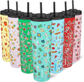 BJPKPK 34oz Stainless Steel Insulated Tumbler With lid And Straw Travel Coffee Thermal Tumblers Cup For Women And Men,Spring Party Green