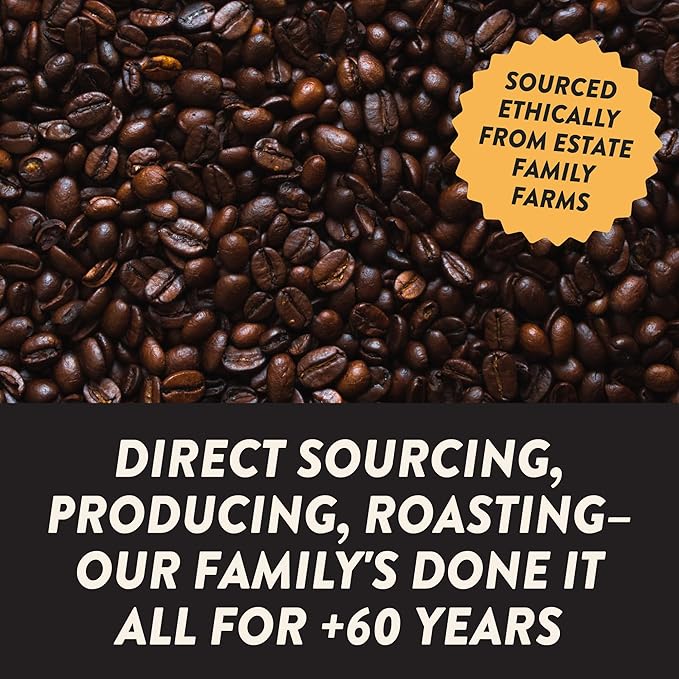 Angelino's Coffee Ground Espresso, 12oz - Dark Roast Espresso Ground Coffee with Notes of Dark Chocolate & Hint of Caramel, Small Batch Reserve, Premium Ground Espresso Blend