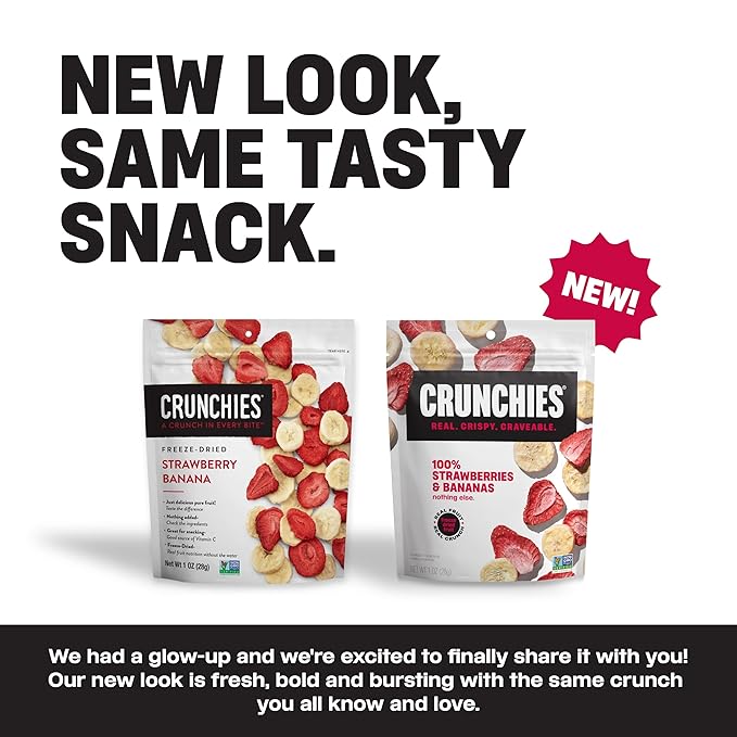 Crunchies Freeze-Dried Fruits, 100% All Natural Crispy Fruit, Non GMO and Kosher, Resealable Freeze Dried Fruit Snack Packs, Pack of 6 (Banana Lovers Variety Pack)
