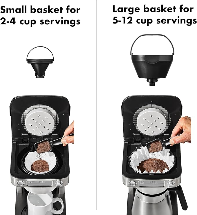 OXO Brew 12-Cup Coffee Maker With Podless Single-Serve Function,Silver