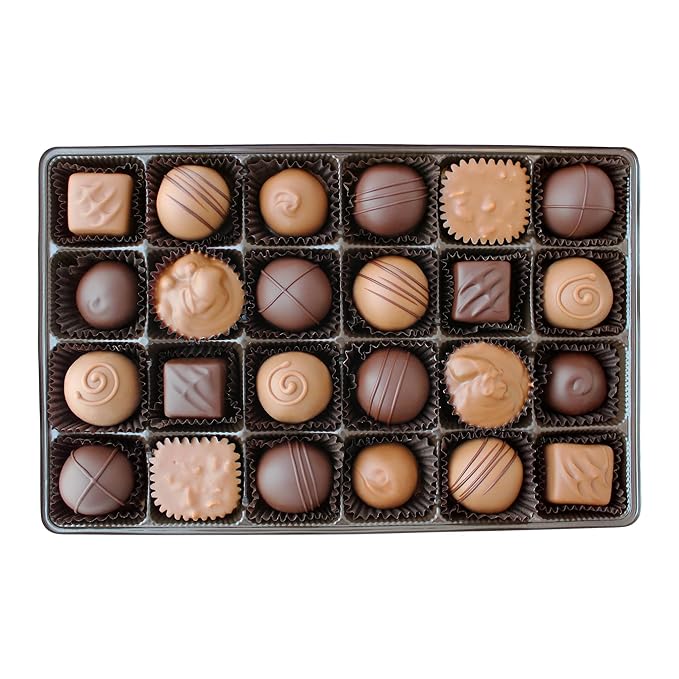 Vermont Nut Free Chocolates Boxed Chocolates (Grand Assortment) 24-Piece, Nut-Free, Egg-Free, Kosher