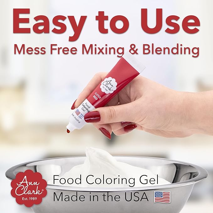 Ann Clark Gel Food Coloring Made in USA .7 oz, 6 Colors