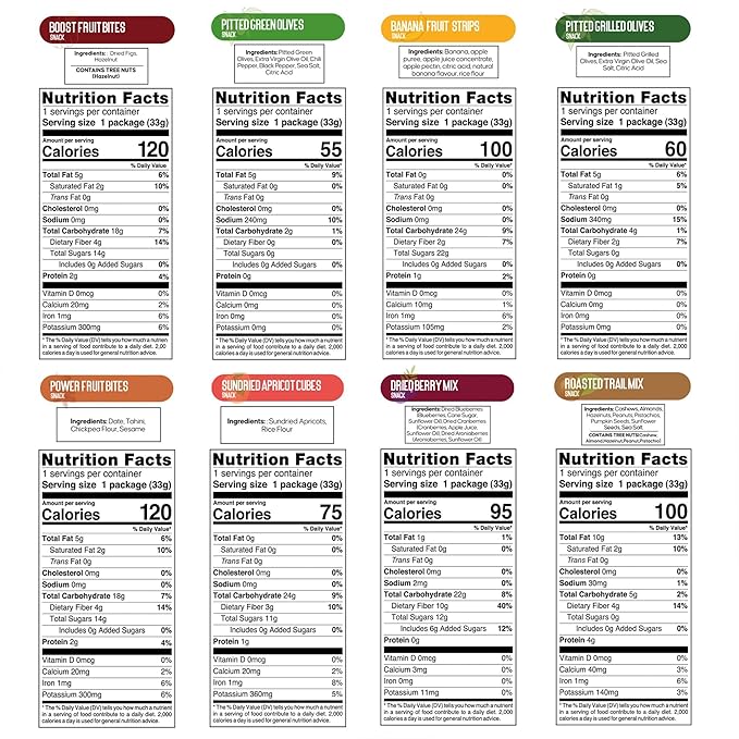 Nutruit Gourmet Healthy Snacks - 32 Pack MEGA Variety Box (12-14 Flavors) - Vegan, Gluten Free, Non-GMO Bulk Snacks - Kosher, High Protein, High Fiber, Plant-Based Healthy Snack - 1.2oz Packs