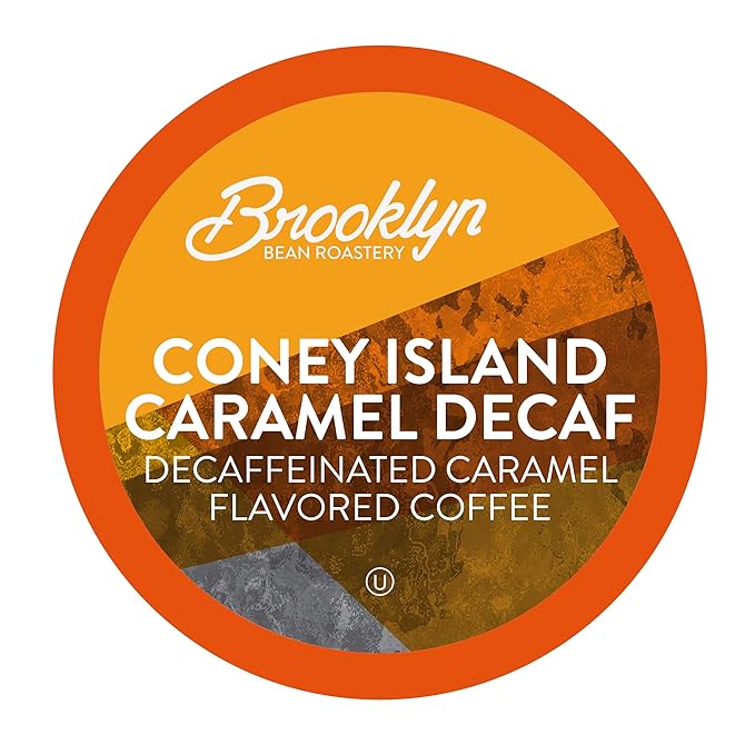 Brooklyn Beans Coffee Pods, Coney Island Caramel Decaf - Compatible with Keurig K Cup Brewers Including 2.0 Machines, 40 Count, Creamy Caramel Flavor