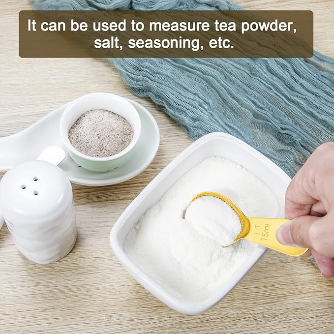 Stainless steel coffee scoop 2-piece set (1 tbsp, 2 tbsp) durable Tablespoon, ergonomic measuring spoon, Suitable for small and large jars，short-handled spoon (Gold)
