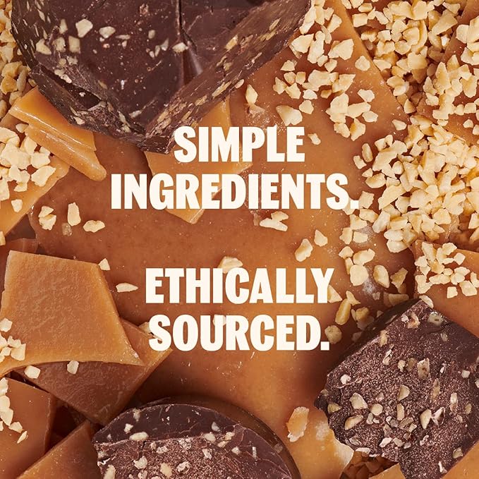 TCHO Toffee Time Chocolate Bars - 100% Plant-Based Organic Cashew Oat Milk Chocolate - Vegan, Soy-Free, Gluten-Free, Individually Wrapped Pure Cacao Bars - Sweet & Salty in Every Bite (18-Pack)