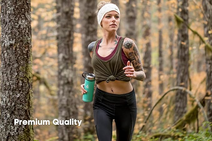 HYDRO CELL Stainless Steel Sport Water Bottle with Straw - Keeps Drinks Cold & Hot via a Leak Proof Metal Triple Insulated Vacuum Flask for All Sports and Outdoors Activities (Teal 18oz)