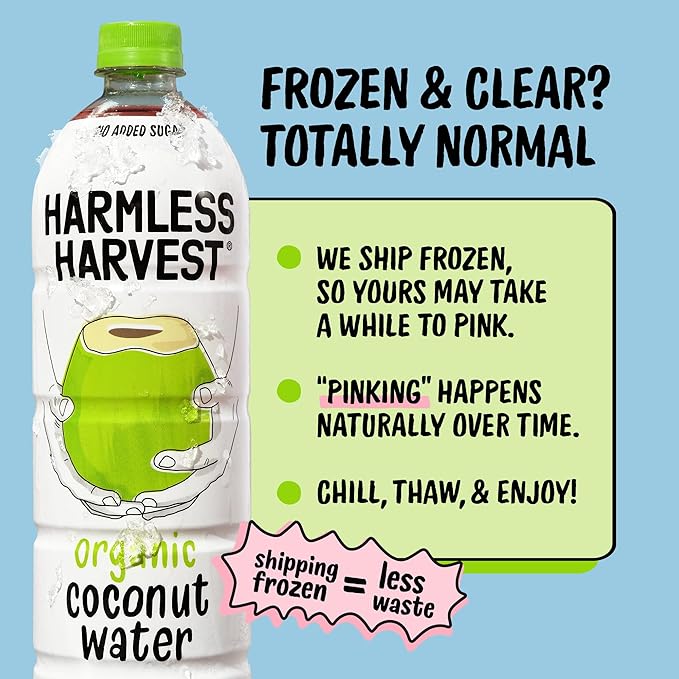 Harmless Harvest Organic Coconut Water 10 Fl Oz, 12 Pack – Natural Electrolyte Hydration Drink, No Sugar Added, Original Coconut Water, Non-GMO & Fair for Life Certified