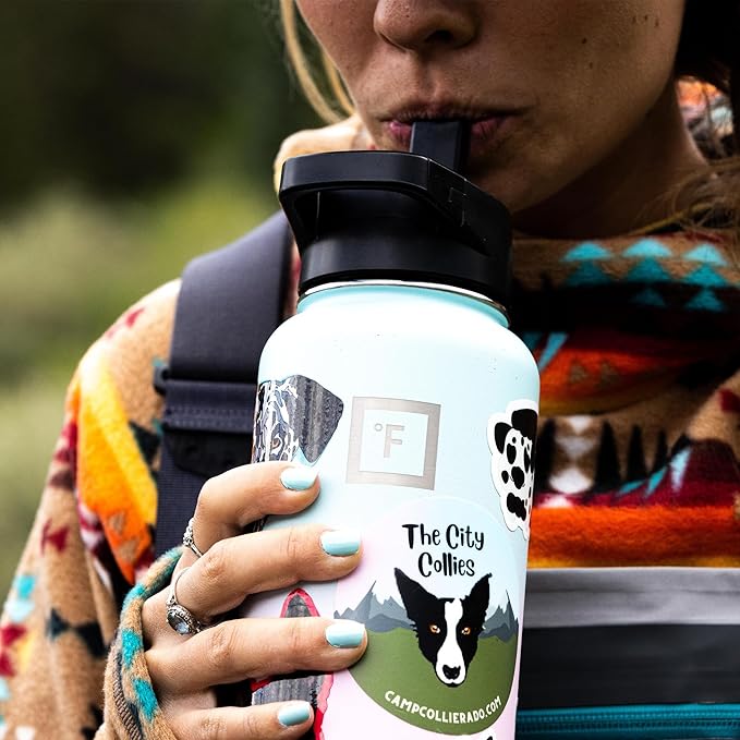 IRON °FLASK Camping & Hiking Hydration Flask with 3 Lids - Stainless Steel, Double Walled & Vacuum Insulated Water Bottle - Leak Proof & BPA Free (Day & Night, Straw - 22 oz)